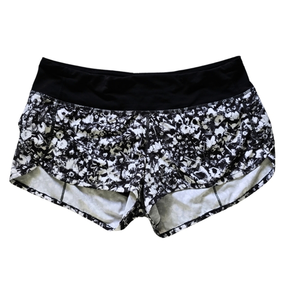 Lululemon Speed Short 4-way Stretch 2.5" Mash Up White Black Size 8 - Picture 6 of 10